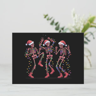 Cartes Pour Fêtes Annuelles Squelette Noël Danse Squelette Lumières Joyeux