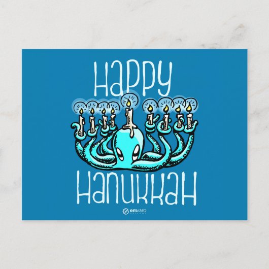 Cartes Pour Fêtes Annuelles Squiggles : Pieuvre Joyeux Hanukkah (Devant)