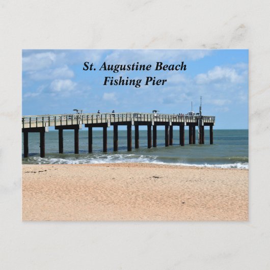 Cartes Pour Fêtes Annuelles St Augustine Beach Floride Pêche PIer (Devant)