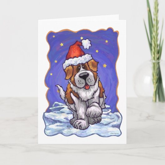 Cartes Pour Fêtes Annuelles St. Bernard Christmas (Devant)