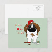 Cartes Pour Fêtes Annuelles St. Bernard Christmas (Devant / Derrière)