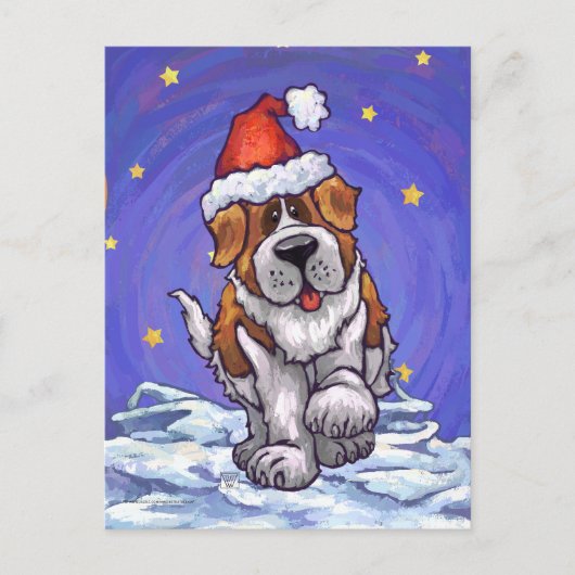 Cartes Pour Fêtes Annuelles St. Bernard Christmas (Devant)