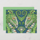 CARTES POUR FÊTES ANNUELLES ST. DRAGON SHAMROCK VERT DE PATRICK, IMAGINAIRE IR (Devant / Derrière)