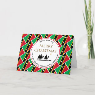Cartes Pour Fêtes Annuelles ST KITTS NEVIS FLAG Trois sages Noël
