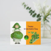 CARTES POUR FÊTES ANNUELLES ST. LA JOURNÉE DE PATRICK - IRLANDE FILLE EMERALD (Debout devant)