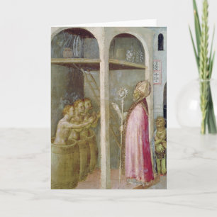 Cartes Pour Fêtes Annuelles St. Nicholas ressuscite les trois enfants