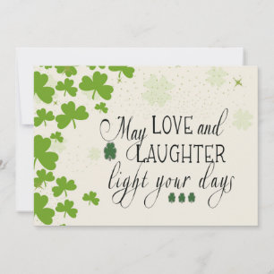 Cartes Pour Fêtes Annuelles St Partick's Day Irlandais Bénédiction Shamrocks v