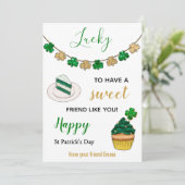 Cartes Pour Fêtes Annuelles St Patrick jour parties scintillant de chance ami (Debout devant)