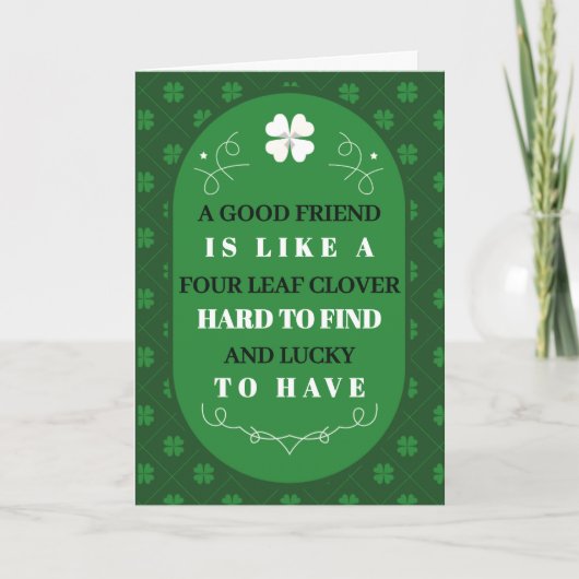 Cartes Pour Fêtes Annuelles St. Patrick’s Day Four Leaf Clover Friendship (Devant)