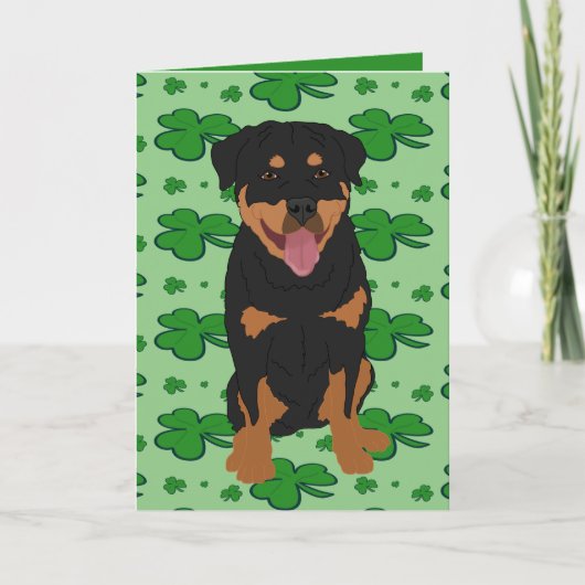 Cartes Pour Fêtes Annuelles St. Patrick’s Day Rottweiler (Devant)