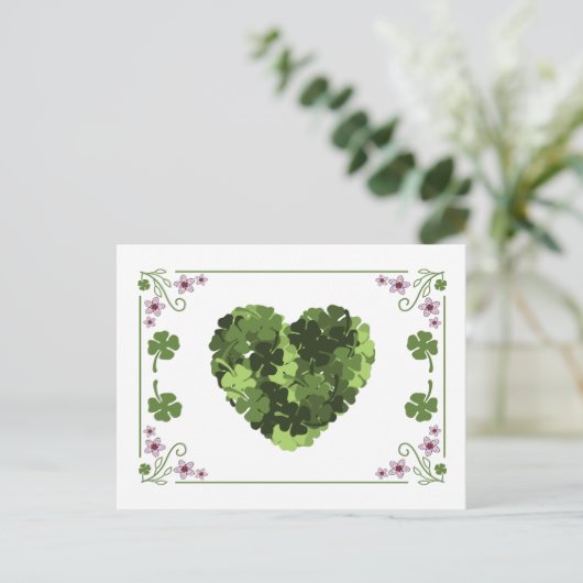 Cartes Pour Fêtes Annuelles St. Patrick's Clover Heart (Debout devant)