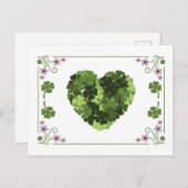 Cartes Pour Fêtes Annuelles St. Patrick's Clover Heart (Devant / Derrière)