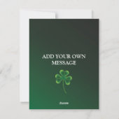 Cartes Pour Fêtes Annuelles St. Patrick's Day Chapeau de Leprechaun Trèfles Ir (Dos)