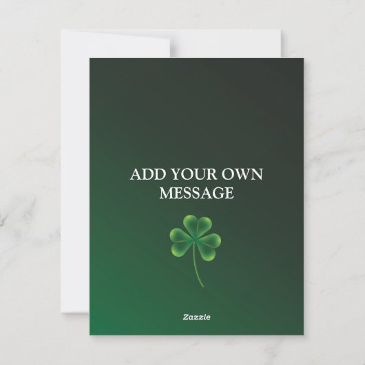 Cartes Pour Fêtes Annuelles St. Patrick's Day Chapeau de Leprechaun Trèfles Ir (Dos)