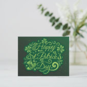 Cartes Pour Fêtes Annuelles St. Patrick's Day Chapeau de Leprechaun Trèfles Ir (Debout devant)