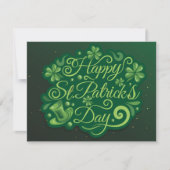 Cartes Pour Fêtes Annuelles St. Patrick's Day Chapeau de Leprechaun Trèfles Ir (Devant)