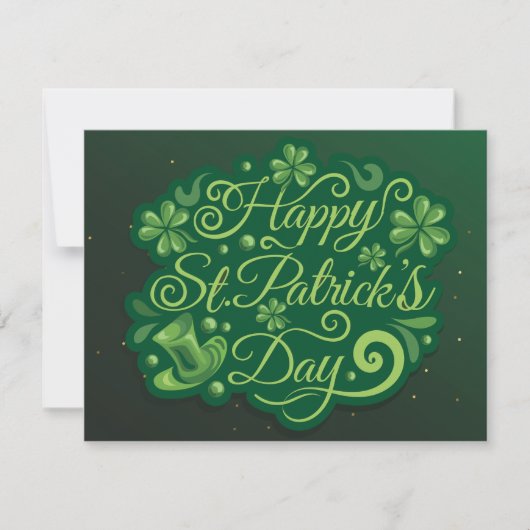 Cartes Pour Fêtes Annuelles St. Patrick's Day Chapeau de Leprechaun Trèfles Ir (Devant)