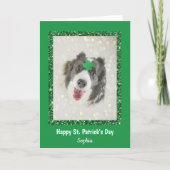 Cartes Pour Fêtes Annuelles St. Patrick's Day Chien Chanceux Trèfle Vert (Devant)