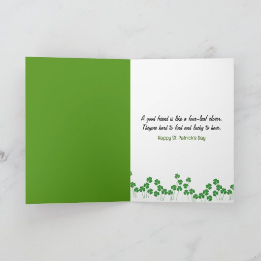 Cartes Pour Fêtes Annuelles St. Patrick's Day Four-Leaf Clovers (Intérieur)