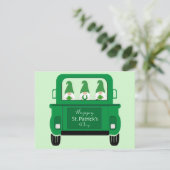 Cartes Pour Fêtes Annuelles St Patrick's Day Gnomes dans un camion (Debout devant)