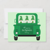 Cartes Pour Fêtes Annuelles St Patrick's Day Gnomes dans un camion (Devant)