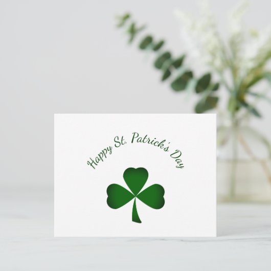 Cartes Pour Fêtes Annuelles St. Patrick's Day Mignonne Shamrock vert (Debout devant)