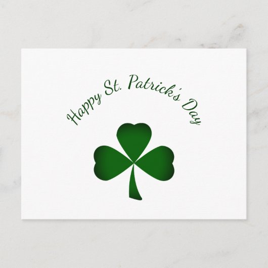 Cartes Pour Fêtes Annuelles St. Patrick's Day Mignonne Shamrock vert (Devant)