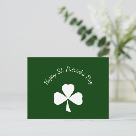 Cartes Pour Fêtes Annuelles St. Patrick's Day Mignonne Shamrock Vert (Debout devant)