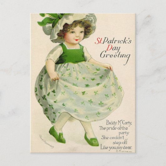 Cartes Pour Fêtes Annuelles St Patrick's Day Petite fille irlandaise (Devant)