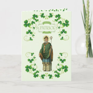 Cartes Pour Fêtes Annuelles St. Patricks Day Vintage Shamrock de trèfle vert