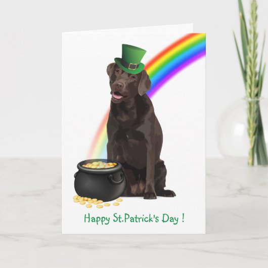 Cartes Pour Fêtes Annuelles St. Patrick's Labrador - Chocolat Lab (Devant)