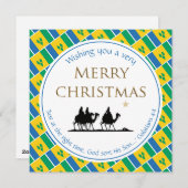 Cartes Pour Fêtes Annuelles ST VINCENT DRAPEAU Trois Mages Noël (Devant / Derrière)