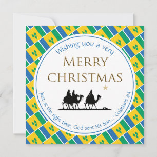 Cartes Pour Fêtes Annuelles ST VINCENT DRAPEAU Trois Mages Noël