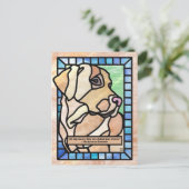 Cartes Pour Fêtes Annuelles Stained Glass Labrador Retriever Dog Postcards (Debout devant)