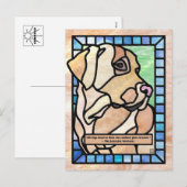 Cartes Pour Fêtes Annuelles Stained Glass Labrador Retriever Dog Postcards (Devant / Derrière)
