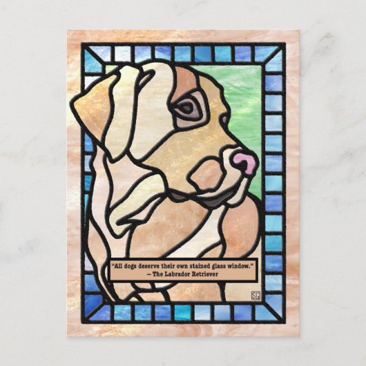 Cartes Pour Fêtes Annuelles Stained Glass Labrador Retriever Dog Postcards (Devant)