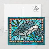 Cartes Pour Fêtes Annuelles Stained Glass Manatee Postcards (Devant / Derrière)