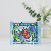 Cartes Pour Fêtes Annuelles Stained Glass Sea Turtle Postcards (Debout devant)