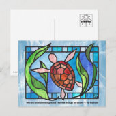 Cartes Pour Fêtes Annuelles Stained Glass Sea Turtle Postcards (Devant / Derrière)