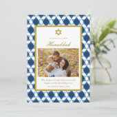 Cartes Pour Fêtes Annuelles Star Classique De David Motif Frame Hanoukka Photo (Debout devant)
