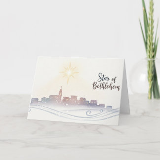 Cartes Pour Fêtes Annuelles Star of Bethlehem Christmas Nativity Skyline Art