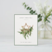 Cartes Pour Fêtes Annuelles Star Orament Pine Branch Faune Joyeux Noël (Debout devant)
