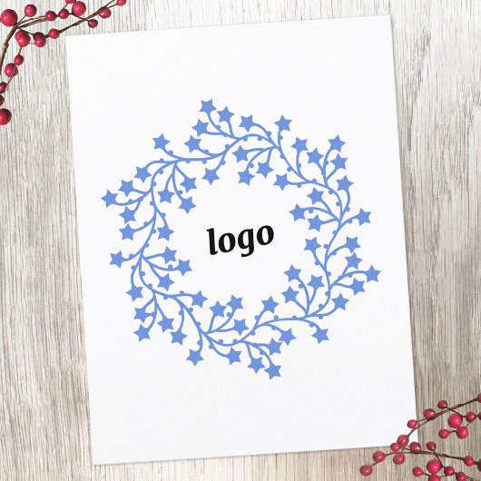 Cartes Pour Fêtes Annuelles Star Wreath Logo Business
