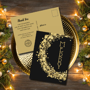 Cartes Pour Fêtes Annuelles Star Wreath sur Black Christmas