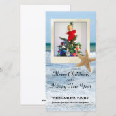 Cartes Pour Fêtes Annuelles Starfish Beach Christmas 1 (Devant / Derrière)