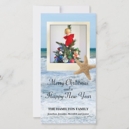 Cartes Pour Fêtes Annuelles Starfish Beach Christmas 1 (Devant)