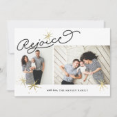 Cartes Pour Fêtes Annuelles Starred Rejoice | Deux photos (Devant)