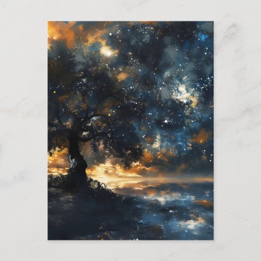 Cartes Pour Fêtes Annuelles Starry Celestin Tree Dreamscape (Devant)
