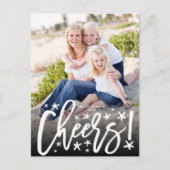 Cartes Pour Fêtes Annuelles Starry Cheers Brush Script Moderne Photo du Nouvel (Devant)