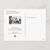 Cartes Pour Fêtes Annuelles Starry Green Snow 3 Photo Joyeux Noël (Dos)